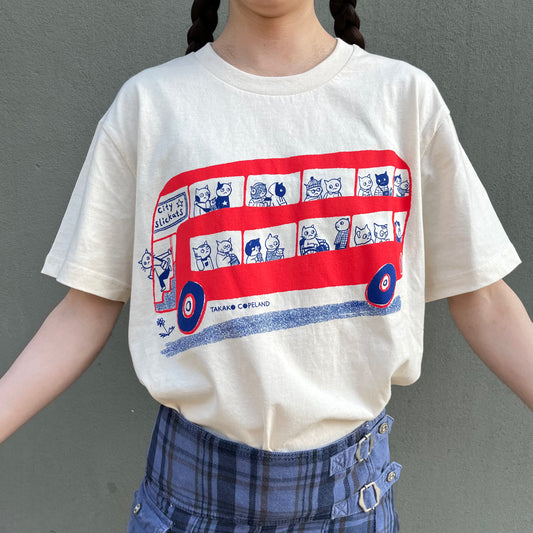 Cityslickats - London bus screen printed organic cotton T-shirt