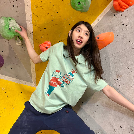 Trifle cat - screen printed organic cotton T-shirt