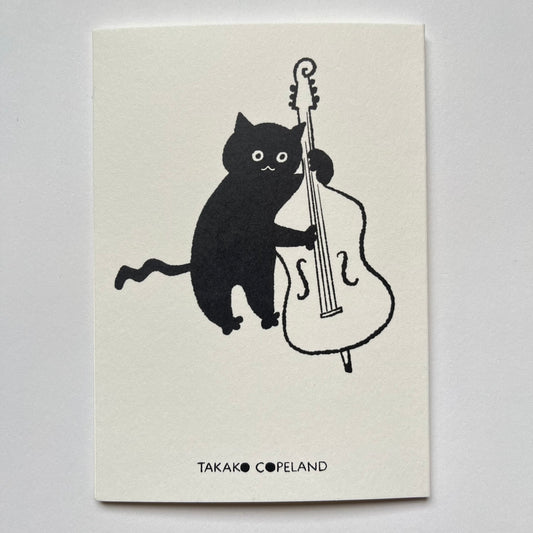 Jazz Cats Card - Trumpet and Doublebase