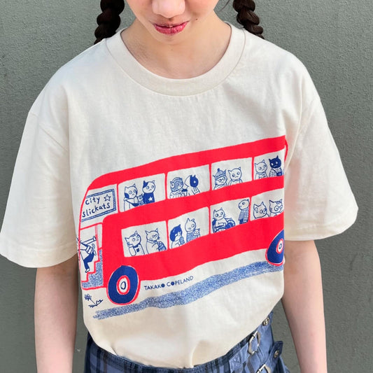 Cityslickats - London bus screen printed organic cotton T-shirt