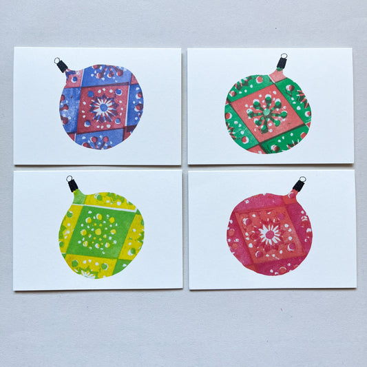Mini Bauble Card - blue/red