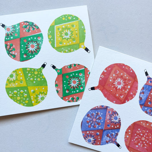 Baubles Card - blue/red