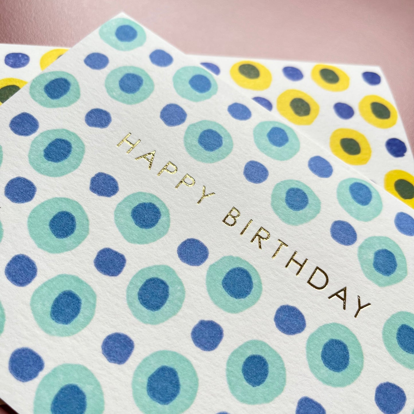 Happy Birthday Dots in Mint and Blue