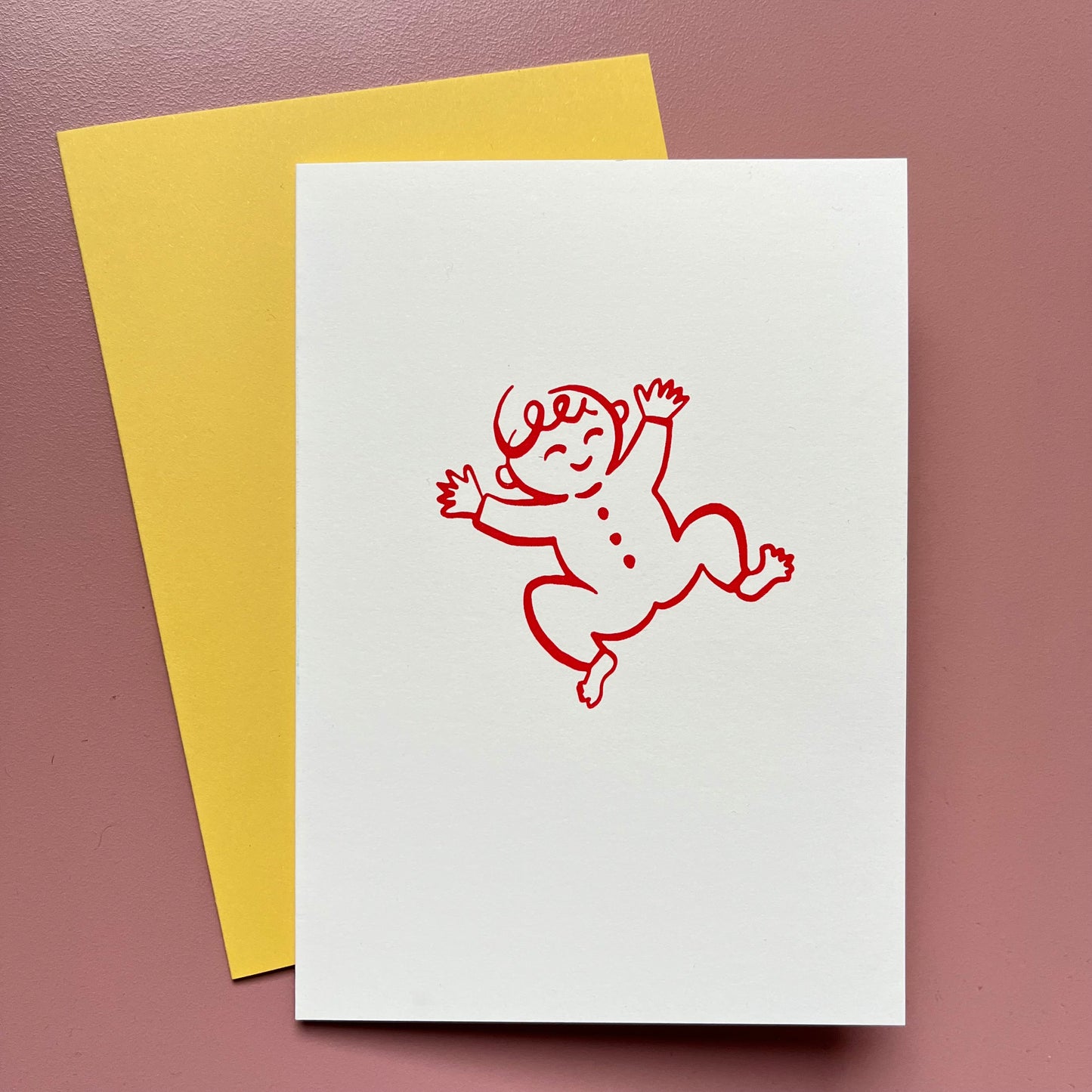 It'a a baby - double sided hand printed letterpress greeting card