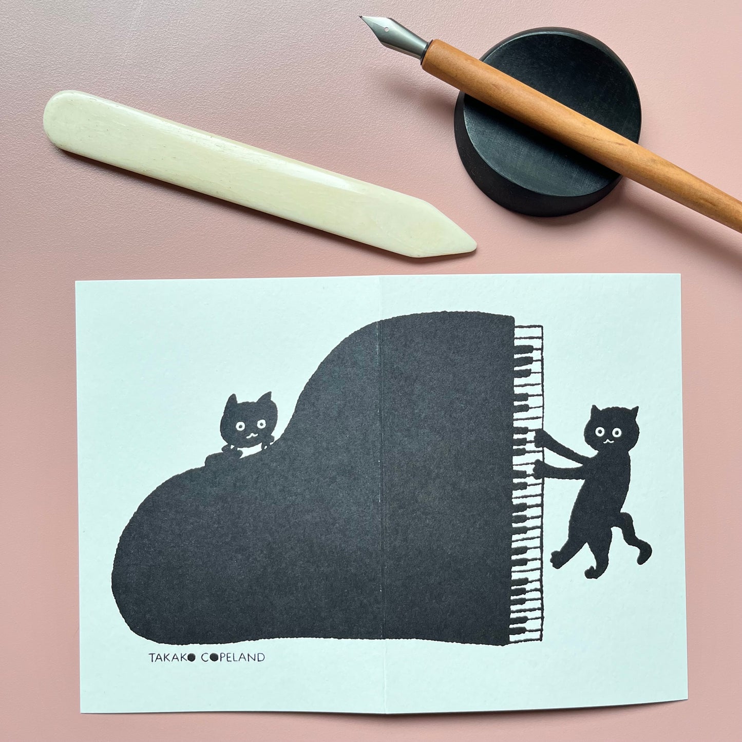 Jazz Cats Card - Piano