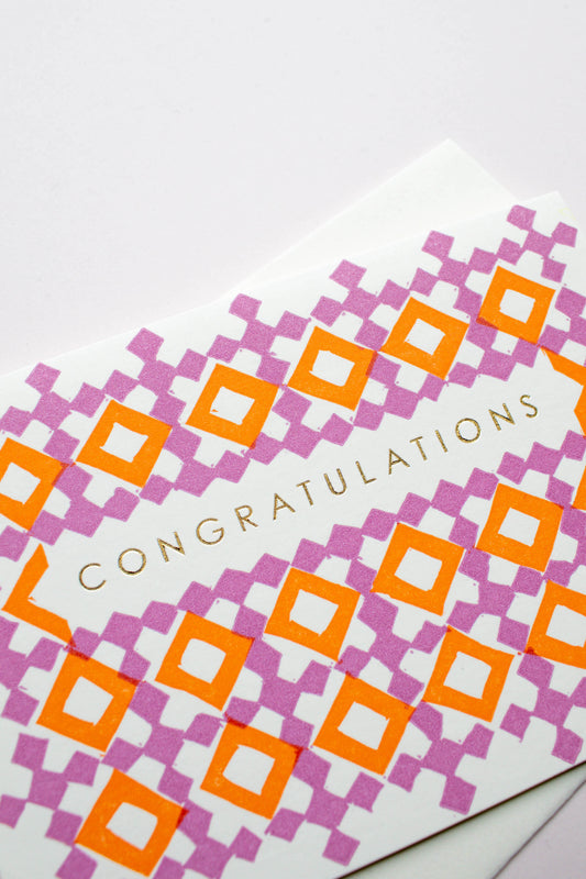 Congratulations block print
