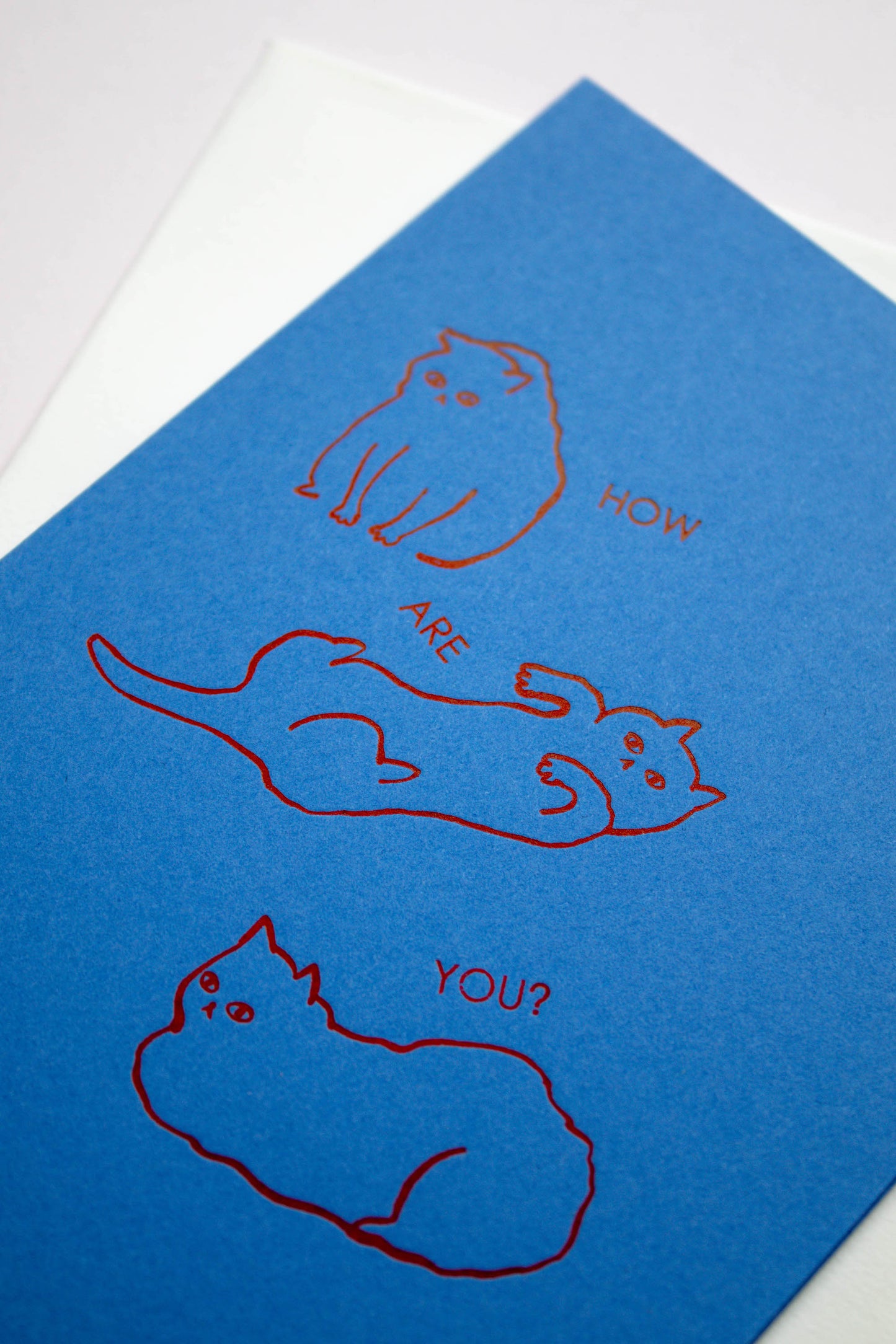 How are you? - hand foil block printed greeting card on recycled paper