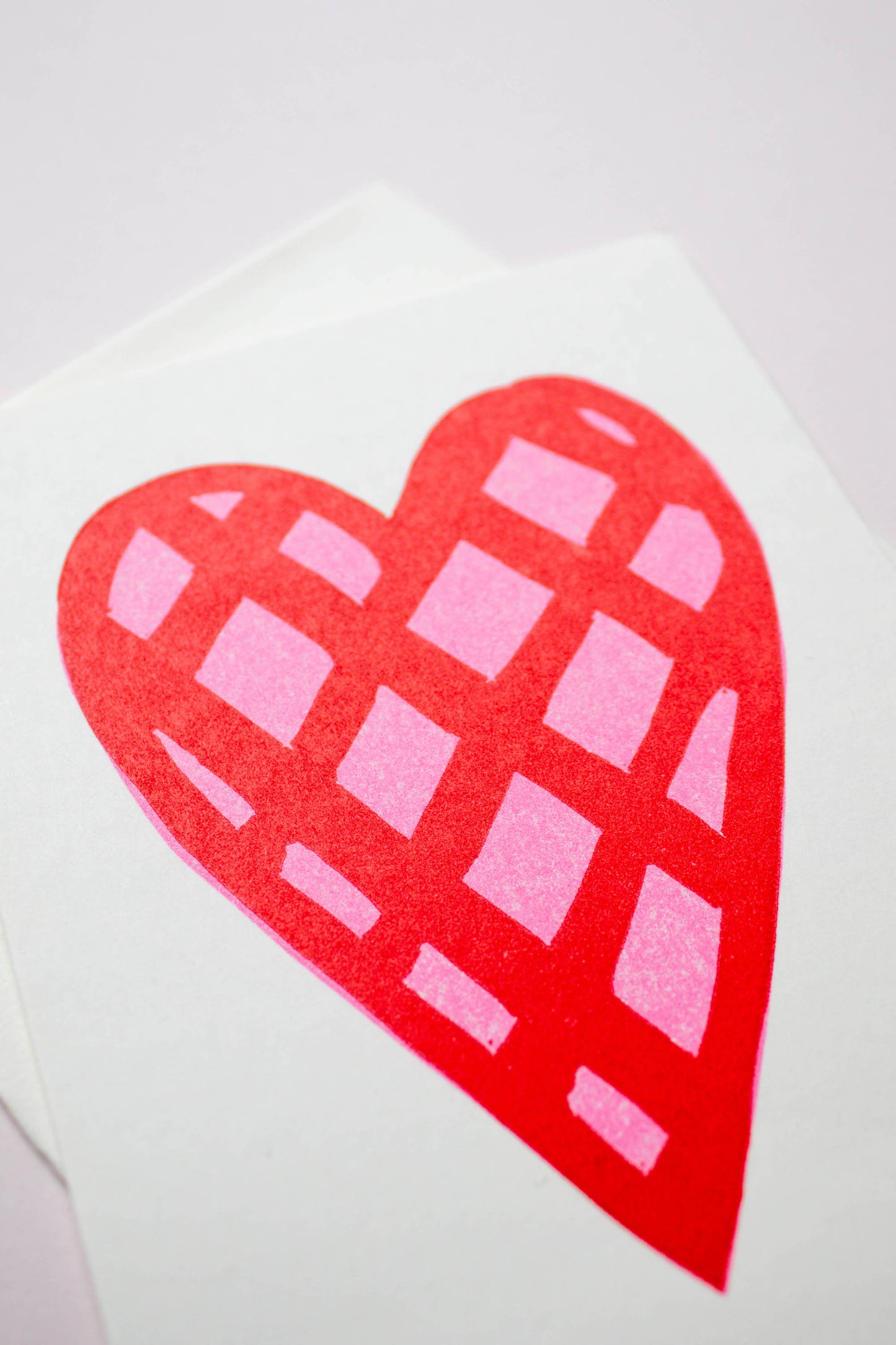 Heart - hand printed lino cut letterpress greeting card