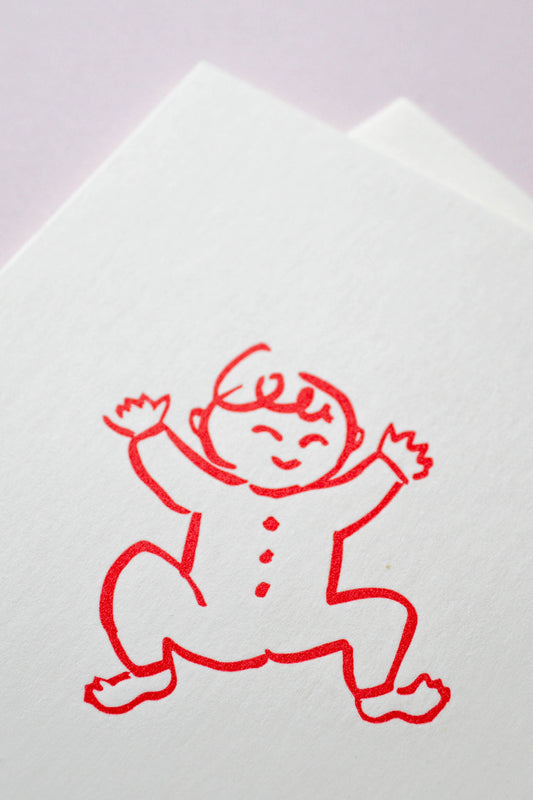 It'a a baby - double sided hand printed letterpress greeting card