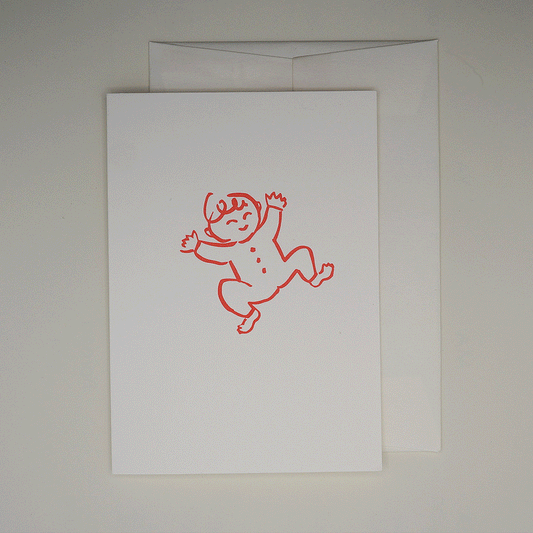 It'a a baby - double sided hand printed letterpress greeting card