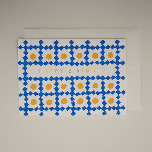 Birthday block print - blue