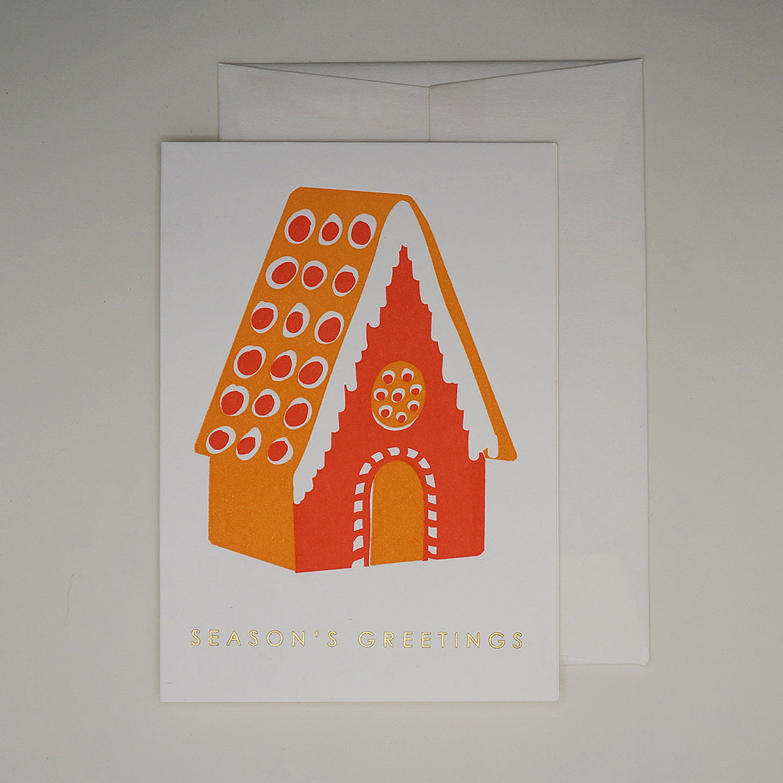 Letterpress card - gingerbread house