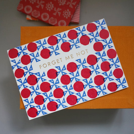 Forget Me Not block print