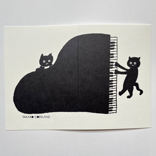 Jazz Cats Card - Piano