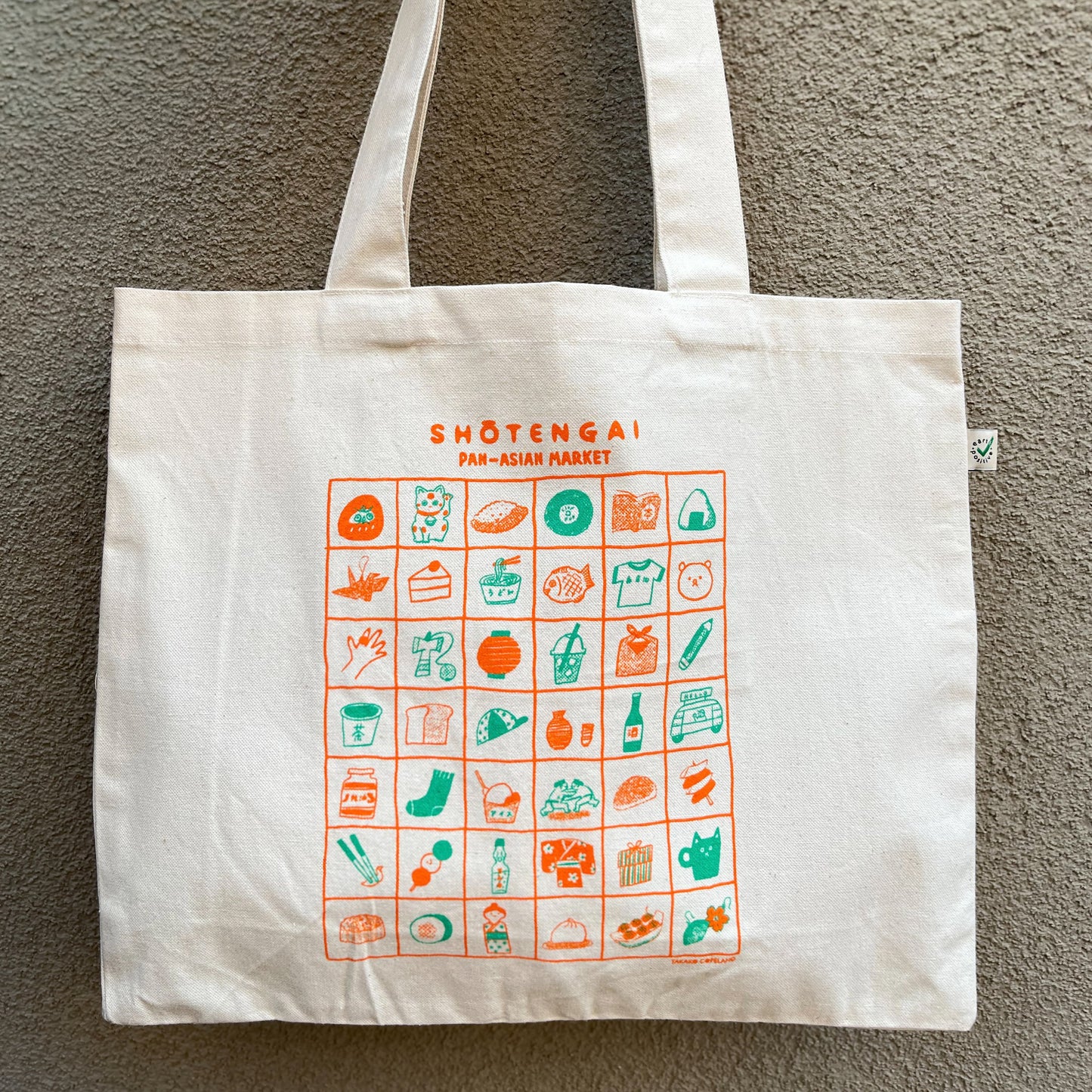 Shotengai Market Illustrated Tote Bag – Organic Cotton Shopper
