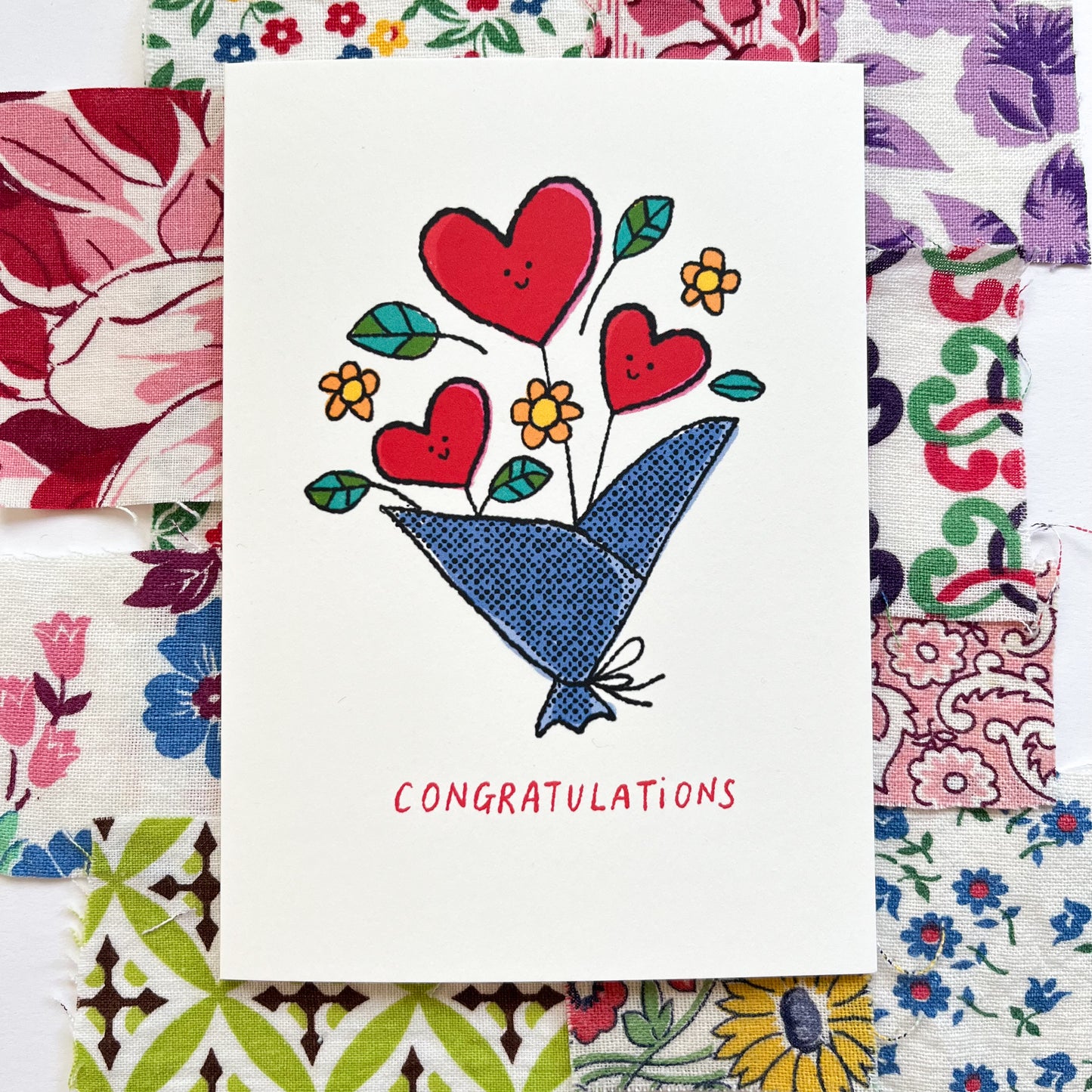 Heart Bouquet Congratulations Card