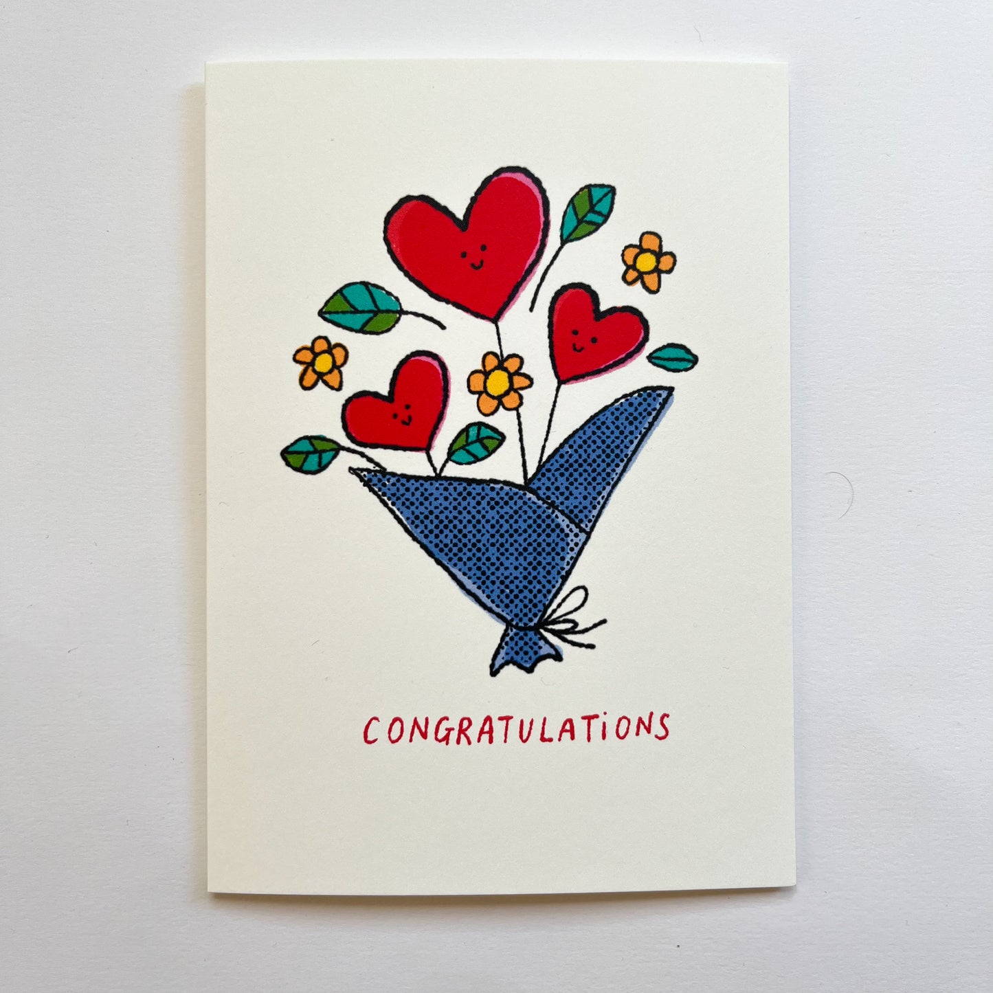 Heart Bouquet Congratulations Card