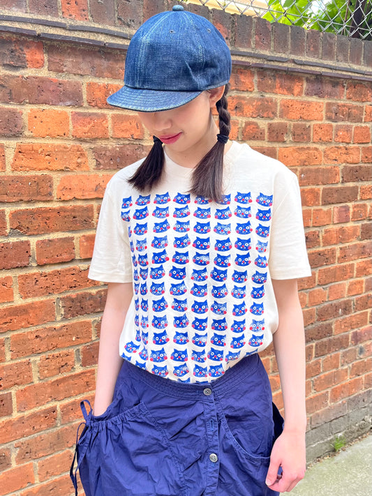 Cat Pattern - screen printed organic cotton T-shirt