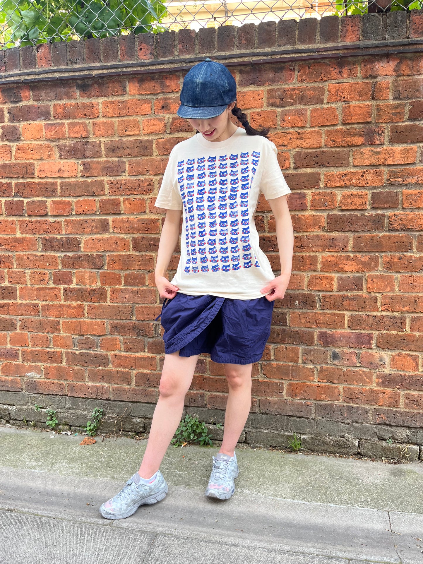 Cat Pattern - screen printed organic cotton T-shirt
