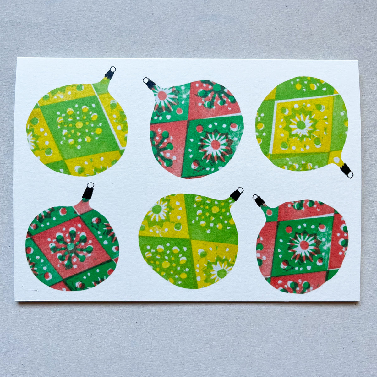 Baubles Card - green/yellow