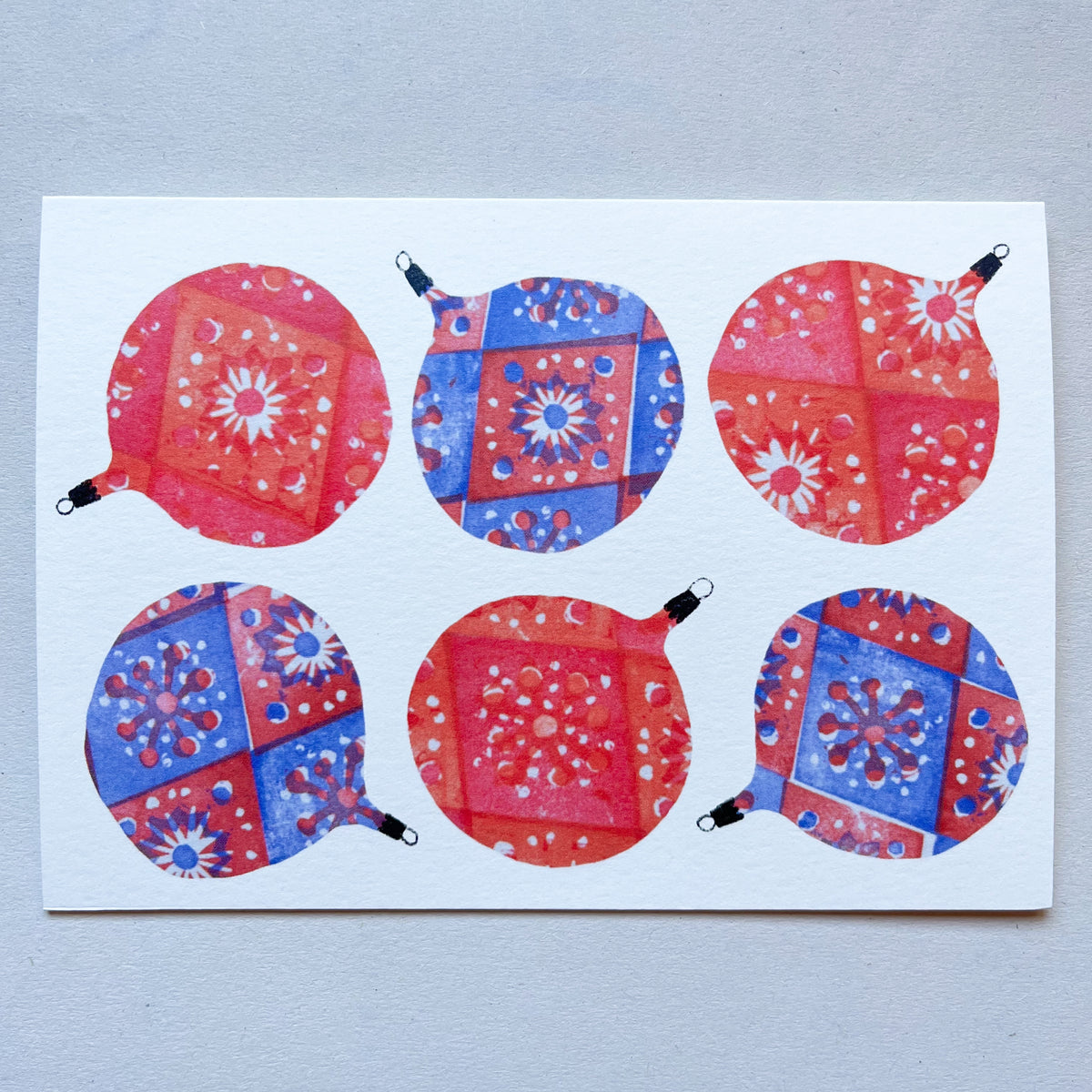 Baubles Card - blue/red