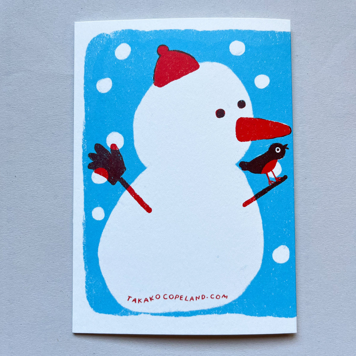 The Snowman and Robin Card