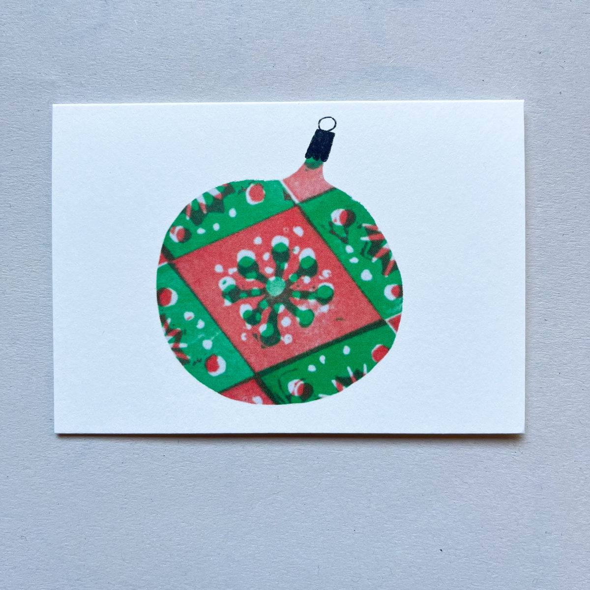 Mini Bauble Card - green/red