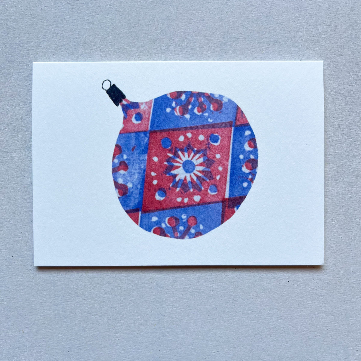 Mini Bauble Card - blue/red