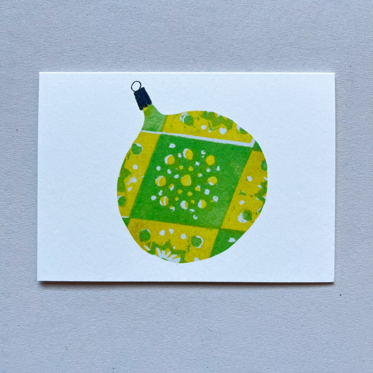 Mini Bauble Card - yellow/lime