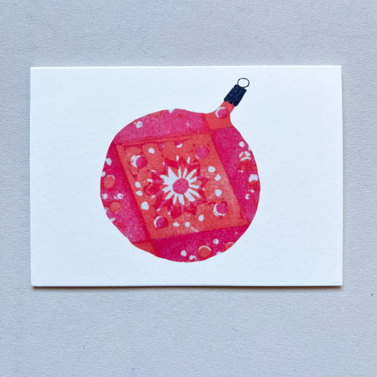 Mini Bauble Card - pink/orange