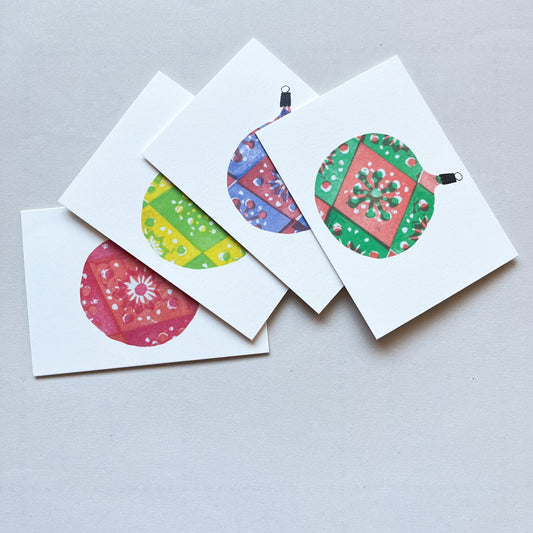 Mini Bauble Card - green/red