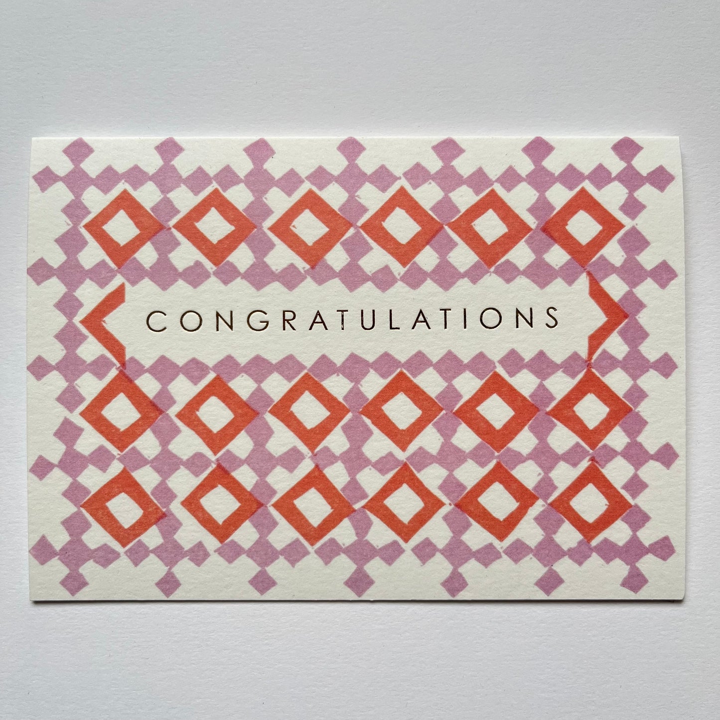Congratulations Lattice Pattern Card in PPL and Orange