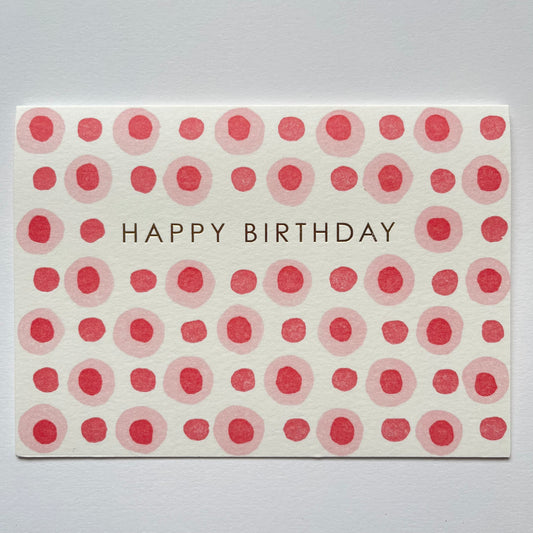 Happy Birthday Dots in Pink and Red