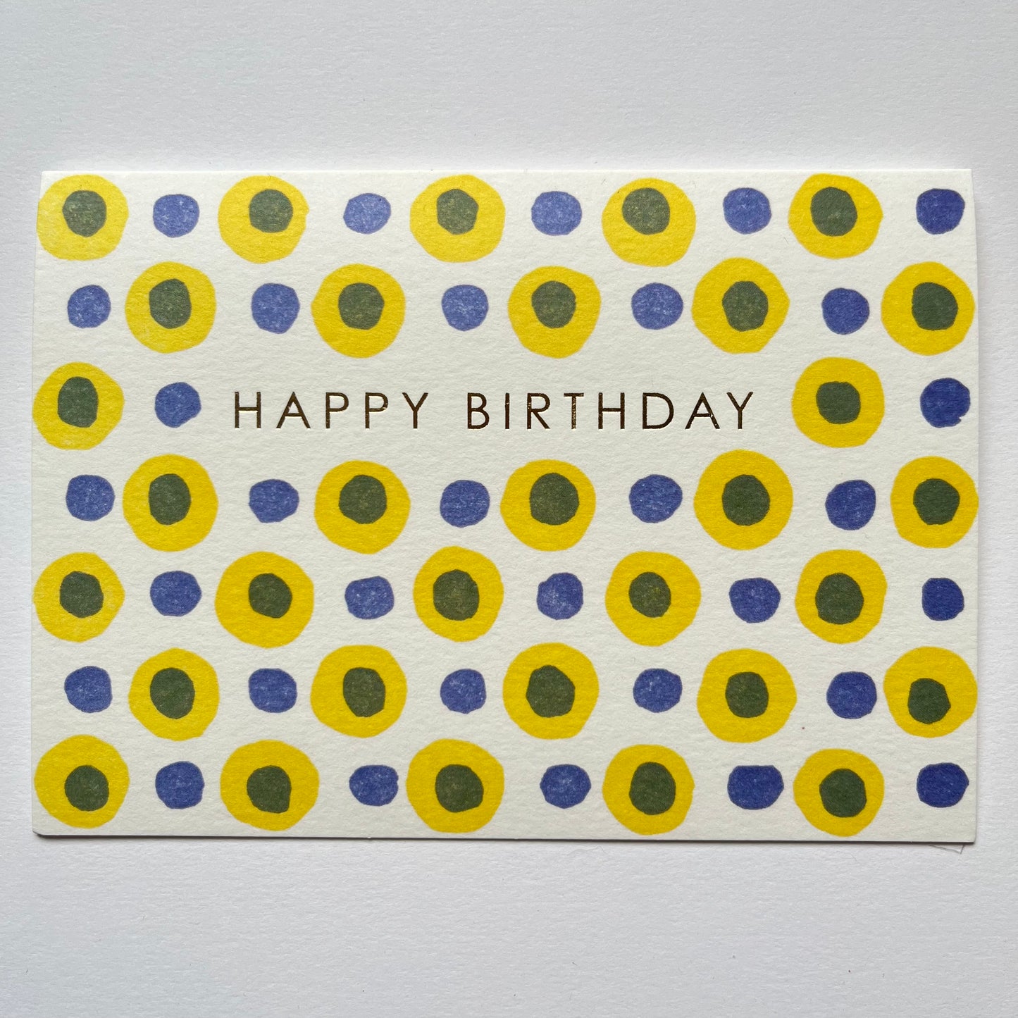 Happy Birthday Dots in Yellow and Blue