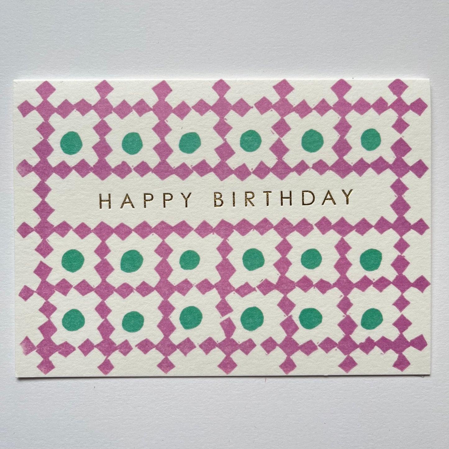 Happy Birthday Lattice Pattern Card in PPL and Green