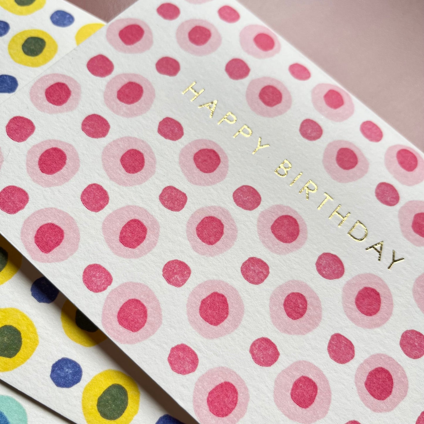 Happy Birthday Dots in Pink and Red