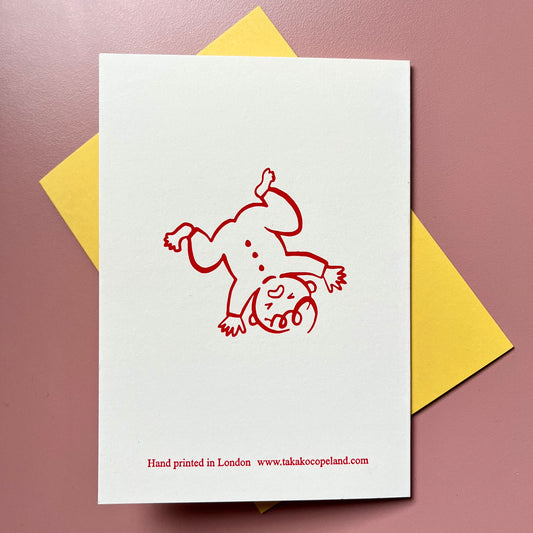 It'a a baby - double sided hand printed letterpress greeting card