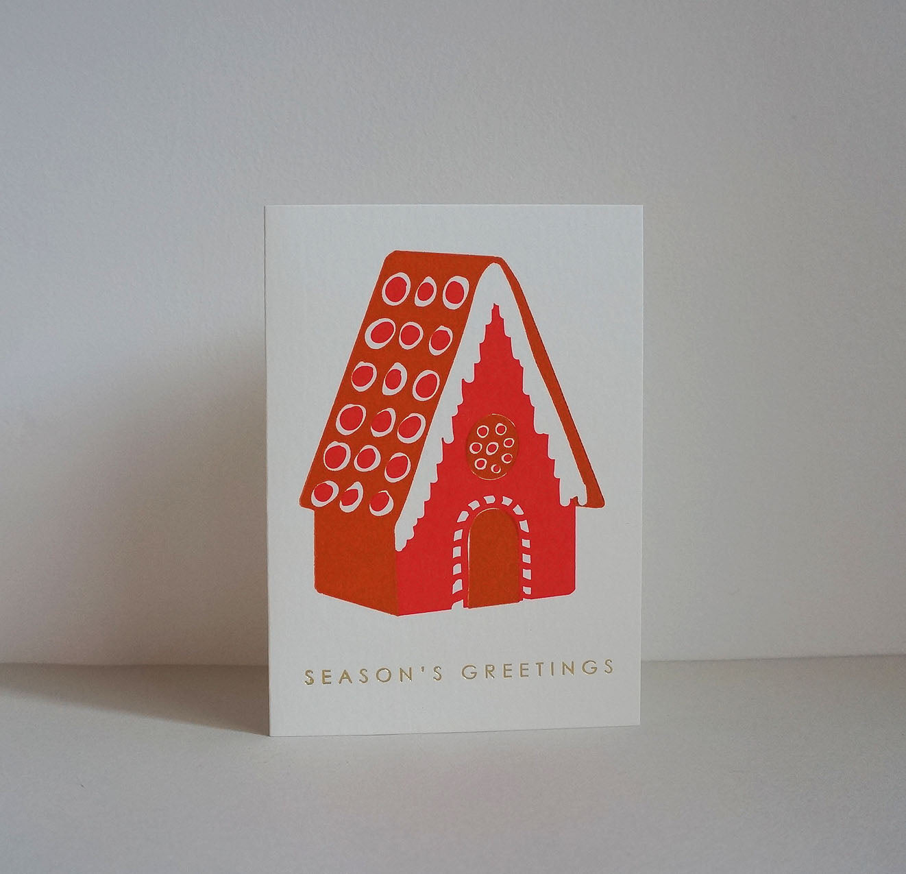 Letterpress card - gingerbread house
